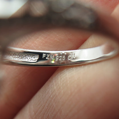 925 Sterling Silver Nano Citrine & Multi-Cut C Z Ring Size 8