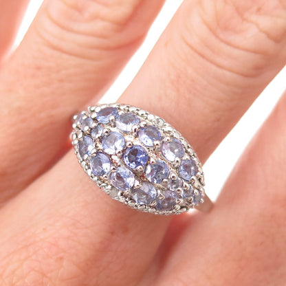 Chuck Clemency 925 Sterling Silver Real Diamond & Tanzanite Ring Size 10.25