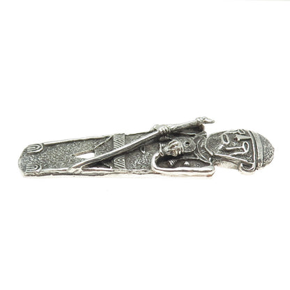 JOAQUIN TINTA 925 Sterling Silver Vintage ECUADOR Tribal Totem Slide Pendant