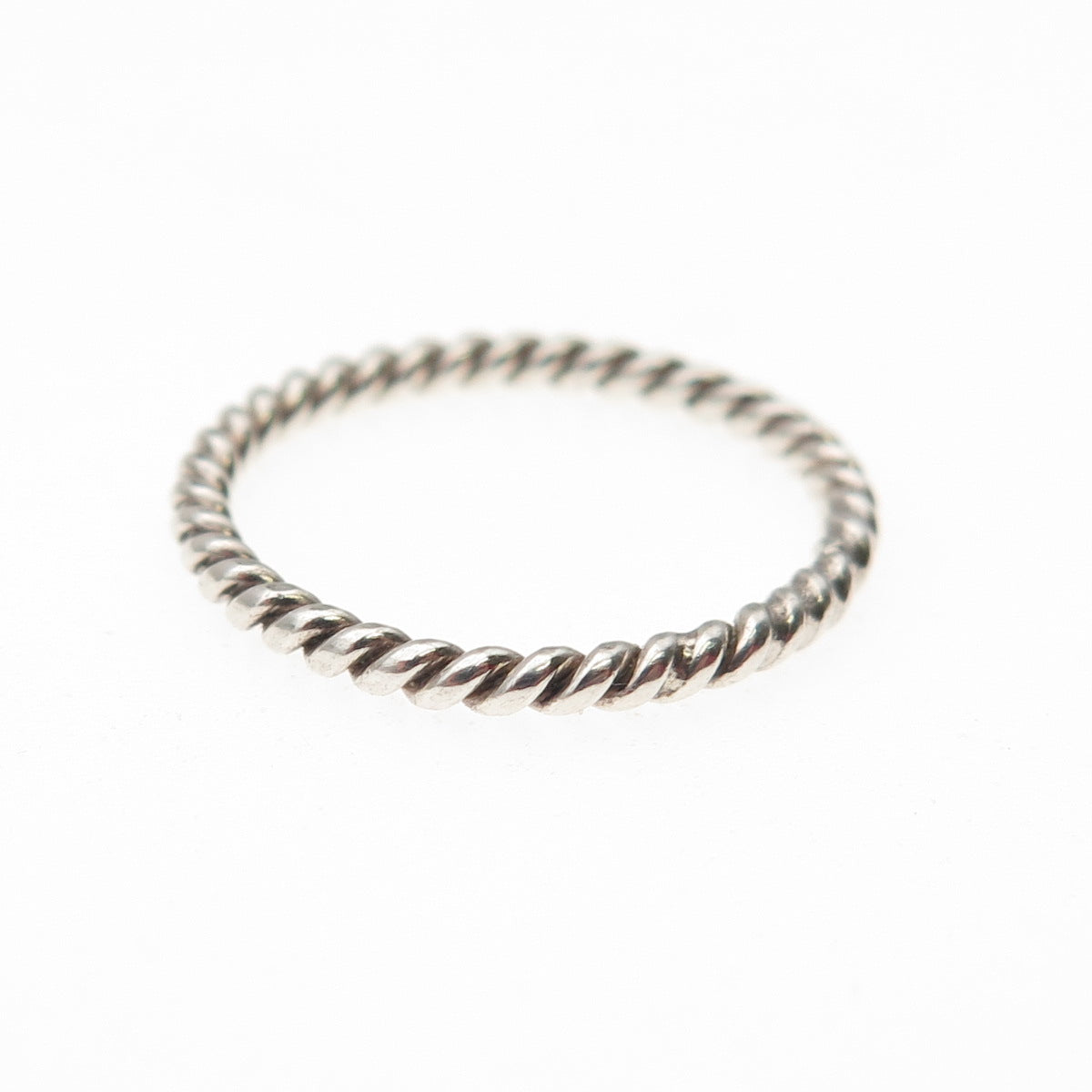 925 Sterling Silver Vintage Twisted Stackable Band Ring Size 5.75