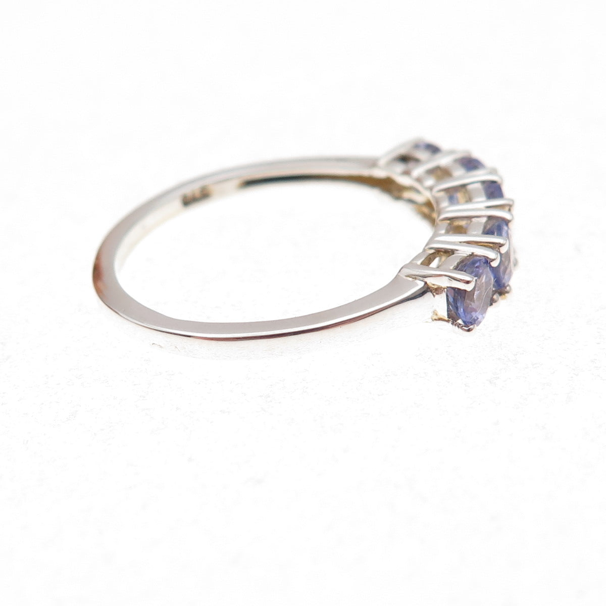Chuck Clemency 925 Sterling Silver Gold Plated Real Tanzanite Band Ring Size 8