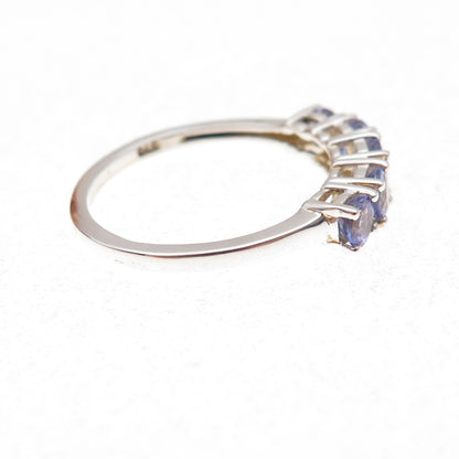 Chuck Clemency 925 Sterling Silver Gold Plated Real Tanzanite Band Ring Size 8