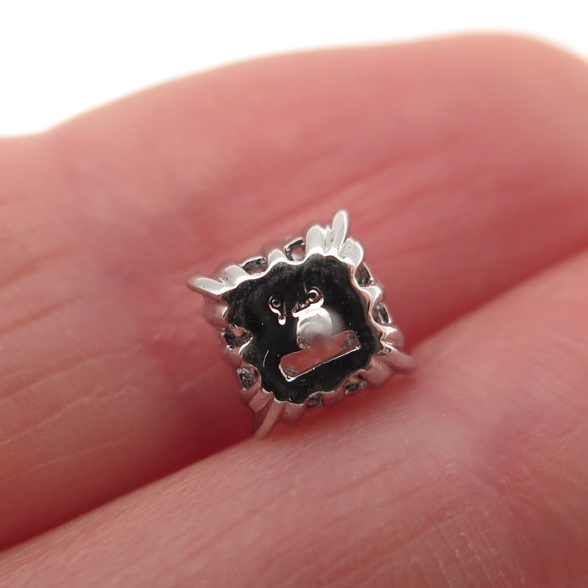 925 Sterling Silver Asscher & Round-Cut C Z Stud Earrings