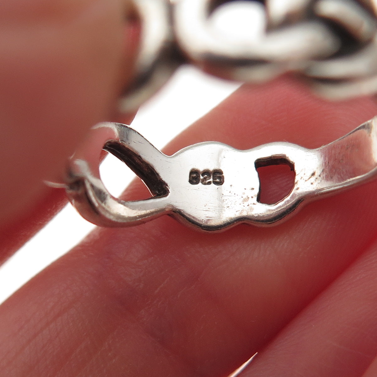 925 Sterling Silver Vintage Infinity Oxidized Band Ring Size 9