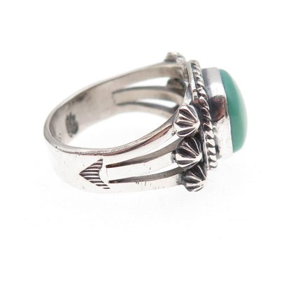 Garden of the Gods Old Pawn 925 Sterling Vintage Turquoise Arrow Ring Size 6.75