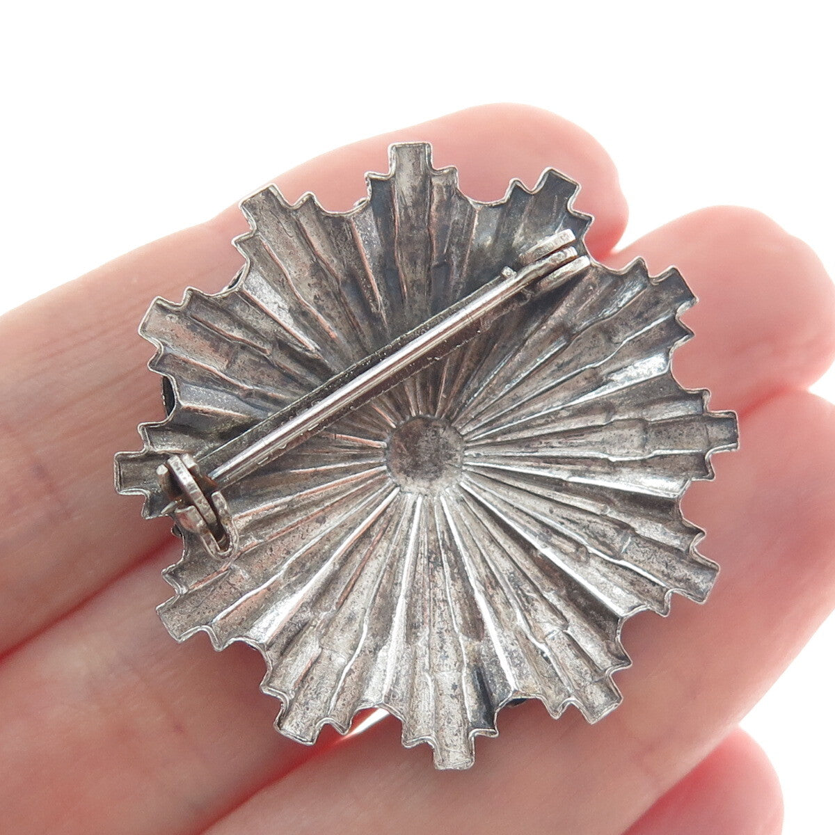 LISNER Silver-Tone Vintage 1950s Poland Double Headed Eagle Oxidized Pin Brooch