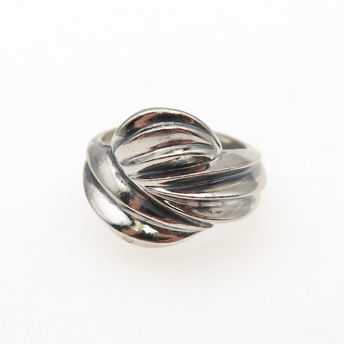 925 Sterling Silver Vintage Modernist Oxidized Ring Size 6