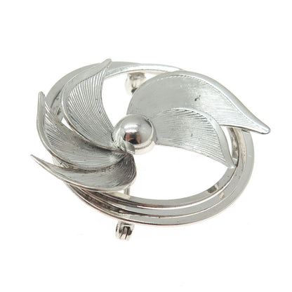CARL ART 925 Sterling Silver Antique Art Deco Floral Pin Brooch