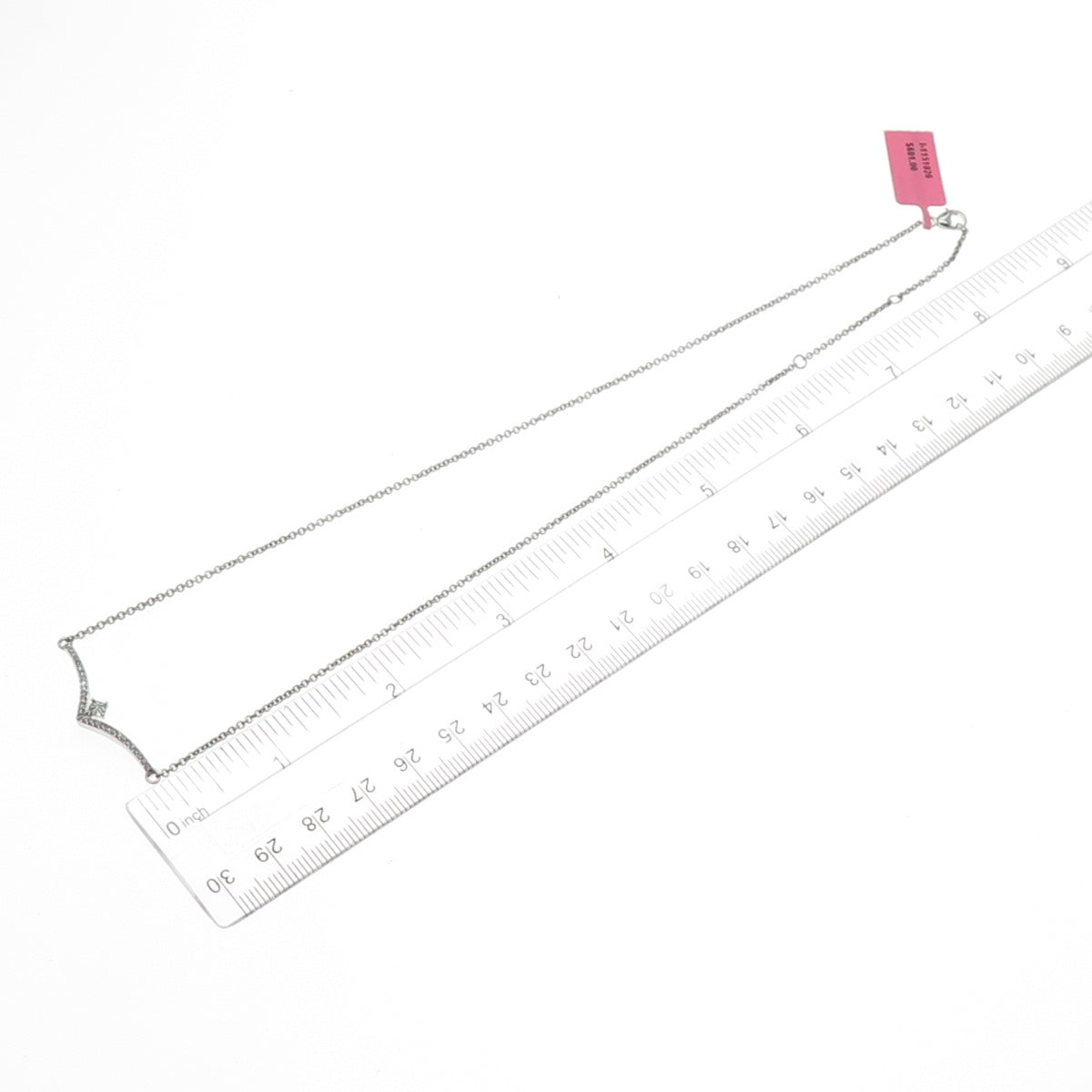 JANE SEYMOUR 925 Sterling Silver Real Diamond Cable Chain Necklace 16-18"