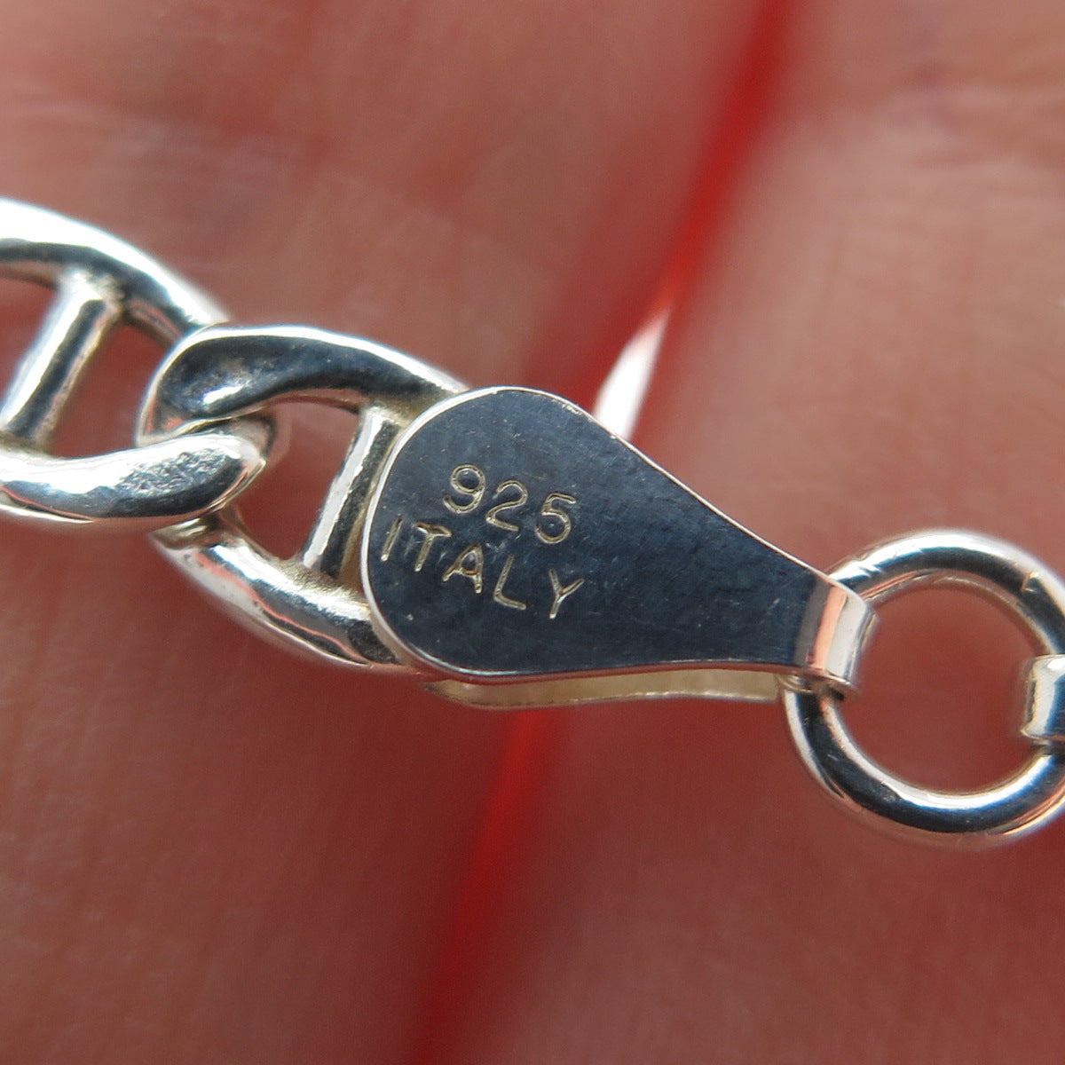 DANECRAFT 925 Sterling Silver Italy Figaro Link Bracelet 7.25"