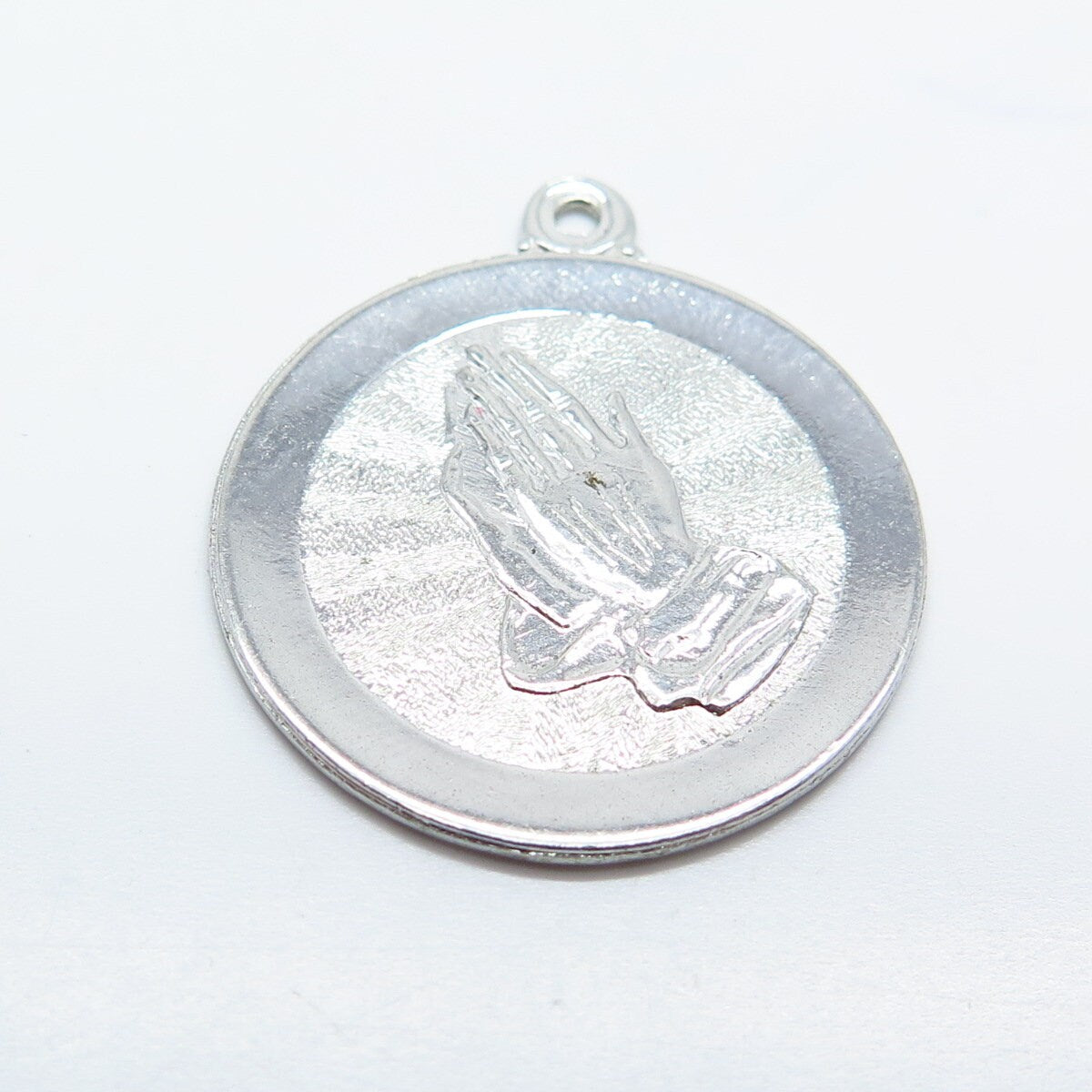 925 Sterling Silver Vintage Hands In Prayer Pendant