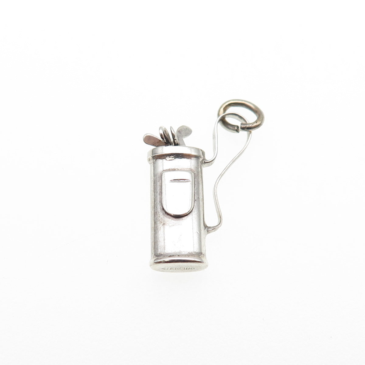 925 Sterling Silver Antique Art Deco Golf Club Mini 3D Charm Pendant