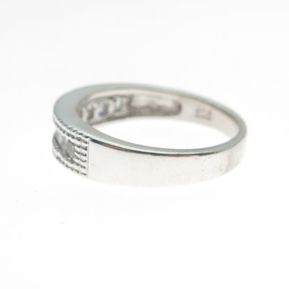 NEVADA 925 Sterling Silver Princess-Cut C Z Half Eternity Band Ring Size 8.25