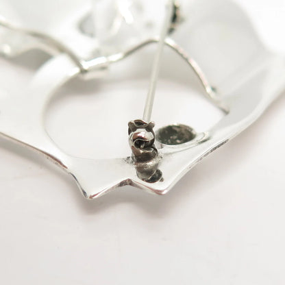 925 Sterling Silver Vintage Mexico Modernist Fish Pin Brooch