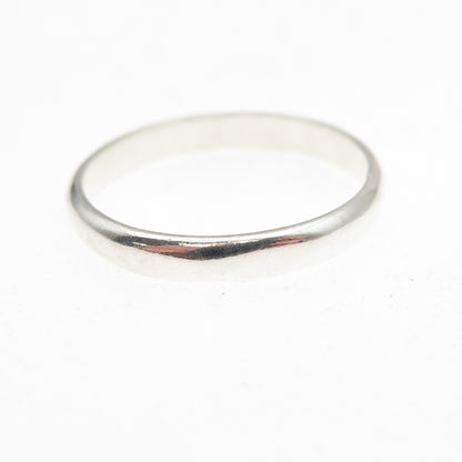925 Sterling Silver Vintage Classic Wedding Band Ring Size 7.75