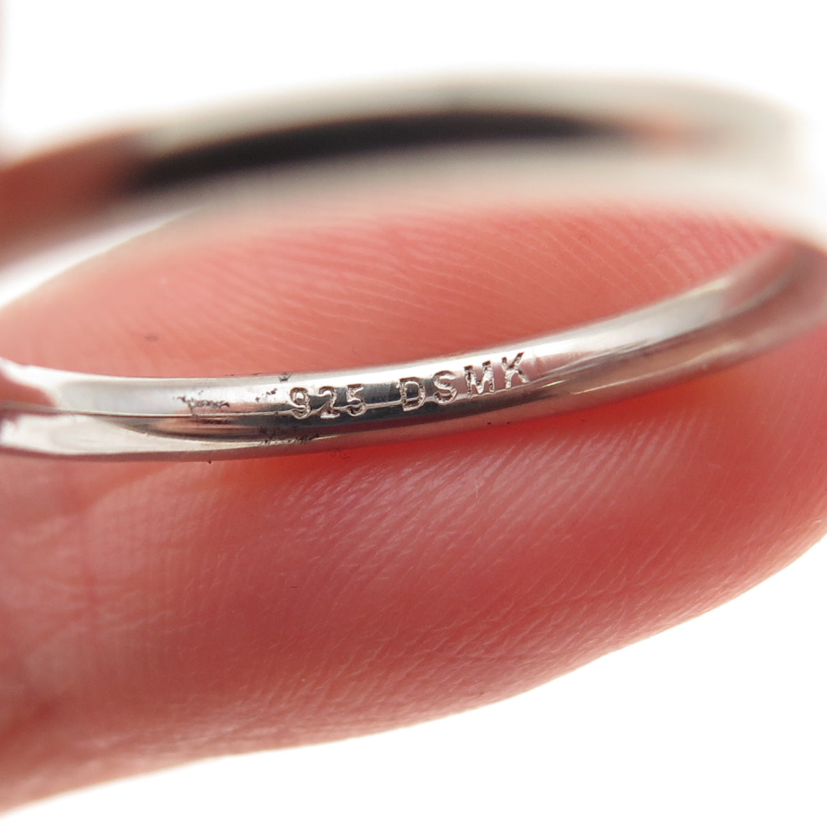 DSMK 925 Sterling Silver Round-Cut C Z Engagement Ring Size 7