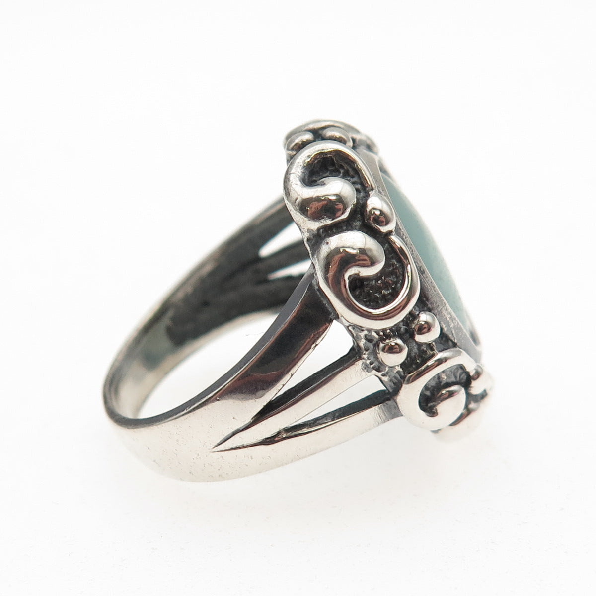 Chateau D’Argent 925 Sterling Silver Vintage Real Amazonite Ring Size 7.25