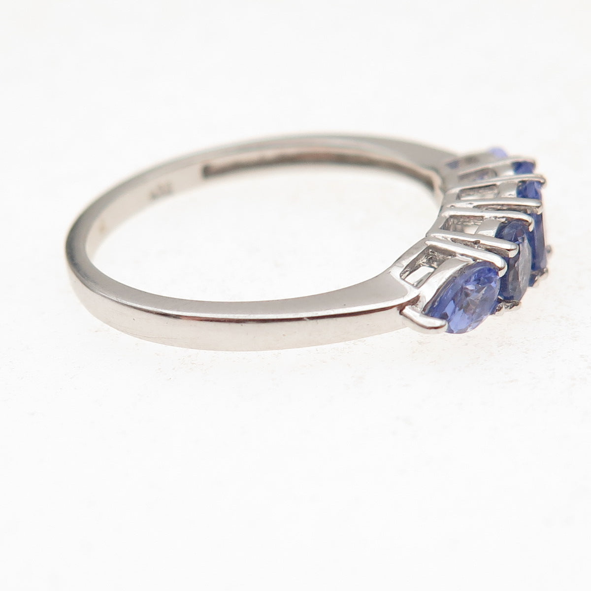 Chuck Clemency 925 Sterling Silver Real Oval & Pear-Cut Tanzanite Ring Size 8