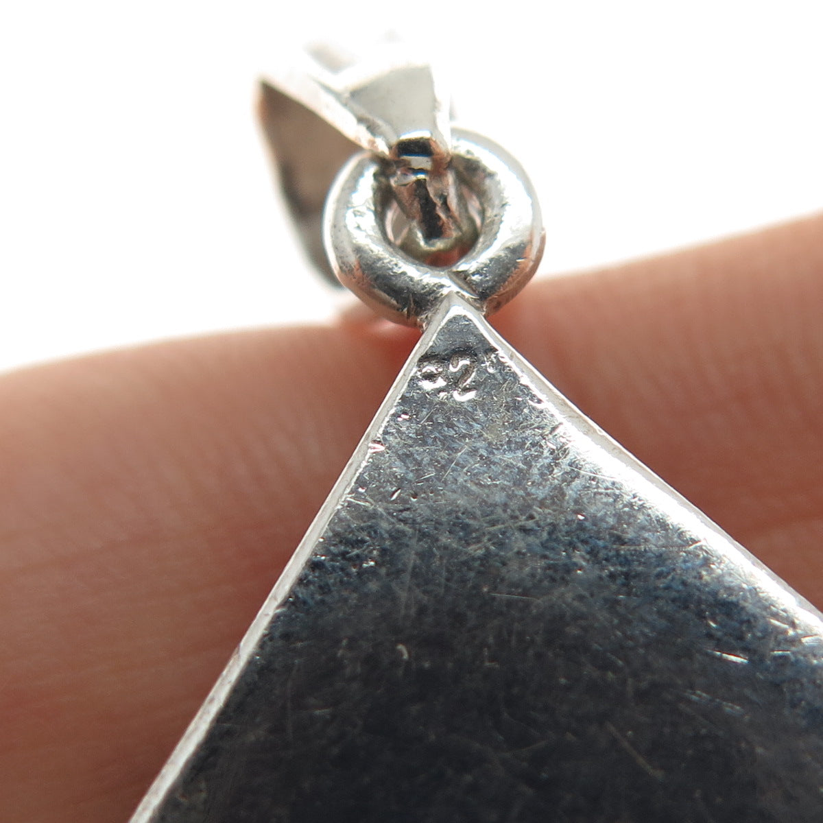 925 Sterling Silver Vintage Real Mother-of-Pearl Charm Pendant