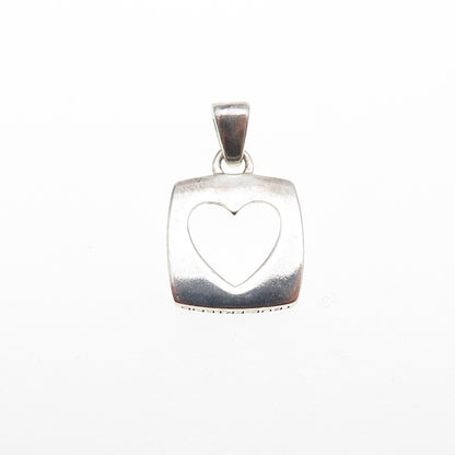 925 Sterling Silver Vintage True Friend Heart Mini Charm Pendant