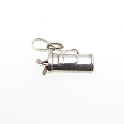 925 Sterling Silver Antique Art Deco Golf Club Mini 3D Charm Pendant