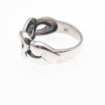 925 Sterling Silver Vintage Heart Infinity Oxidized Ring Size 7