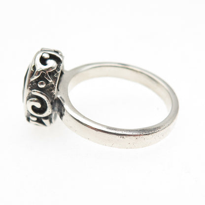Silpada 925 Sterling Silver Vintage Real Smoky Quartz Swirl Ring Size 8