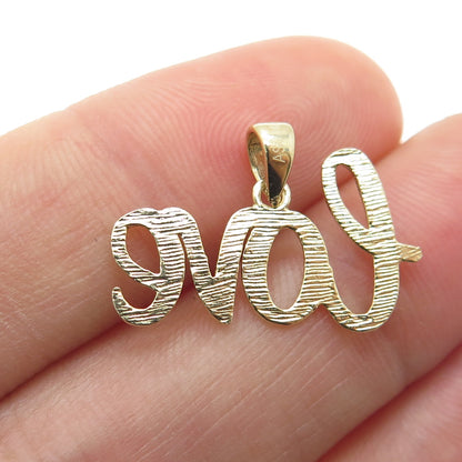 14K Yellow Gold "LOVE" Minimalist Charm Pendant