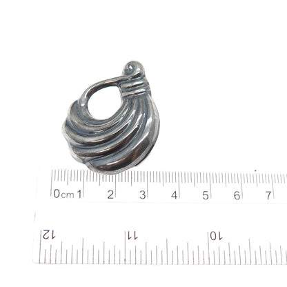 925 Sterling Silver Vintage Mexico Modernist Oxidized Pin Brooch