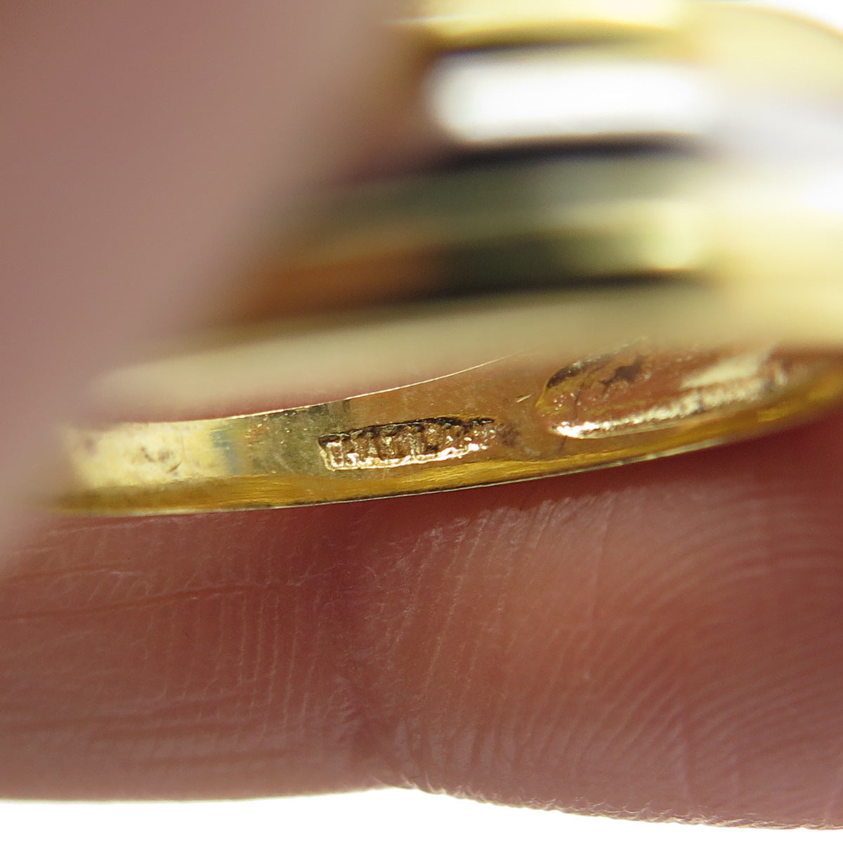 SMK 925 Sterling Silver 2-Tone Striped Ring Size 7.25