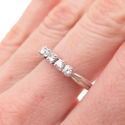 925 Sterling Silver Round-Cut C Z Anniversary Band Ring Size 7