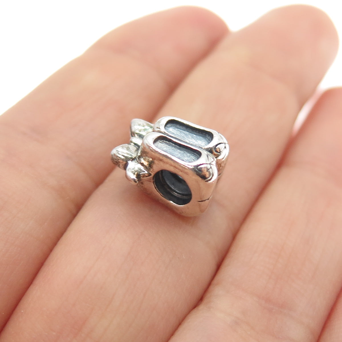 CHAMILIA 925 Sterling Silver Ballet Bow Shoes Slide Bead Charm