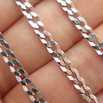 925 Sterling Silver Italy Curb Chain Necklace 16"
