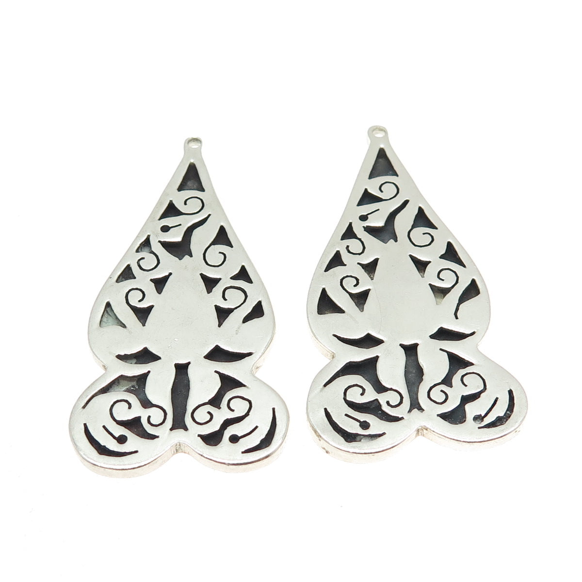 925 Sterling Silver Vintage Mexico Bohemian Jacket Earrings