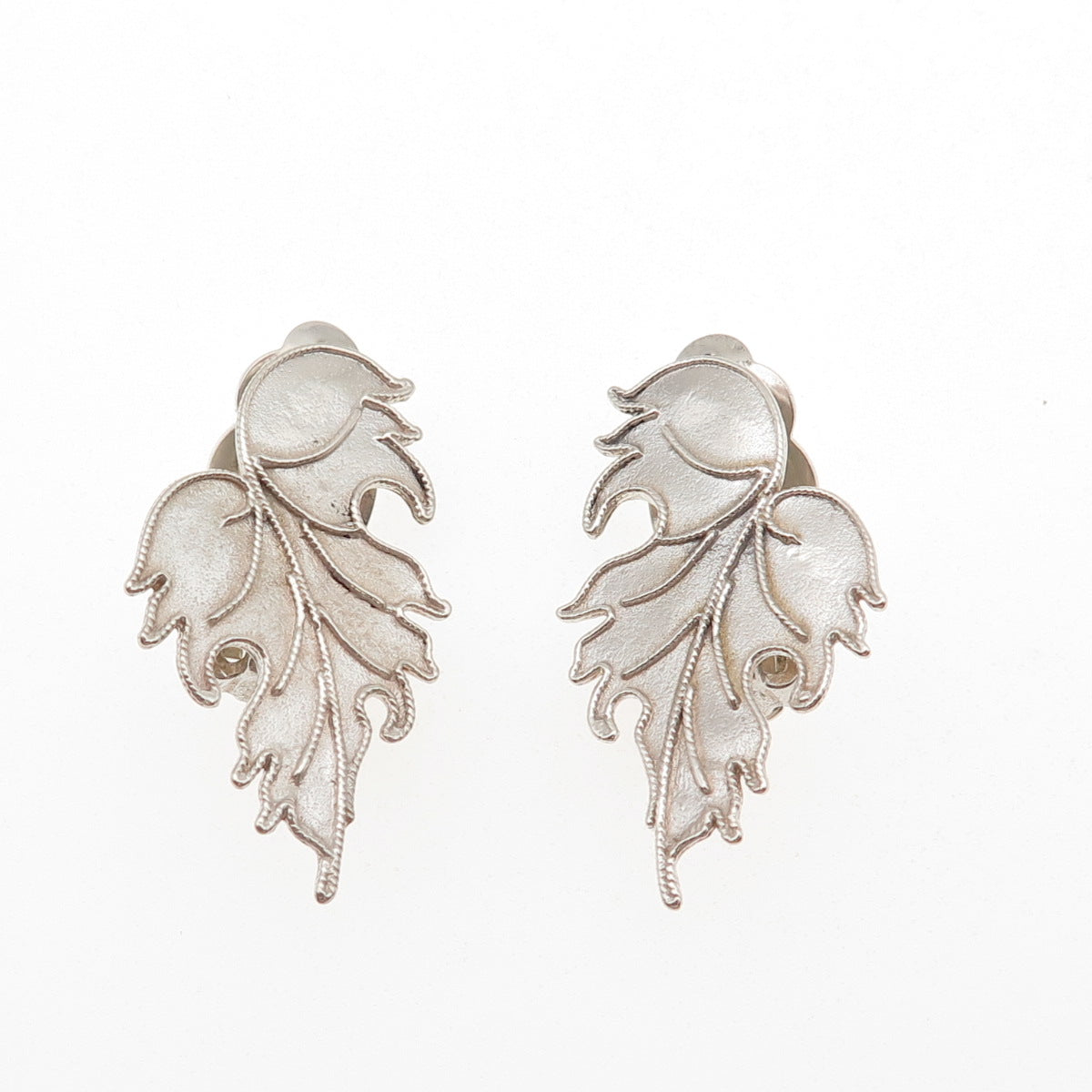 MMA Metropolitan Museum of Art Sterling Silver Vintage Floral Clip On Earrings