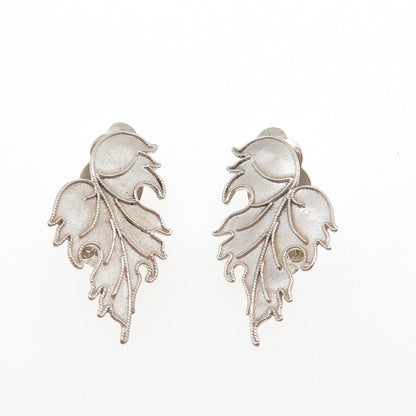 MMA Metropolitan Museum of Art Sterling Silver Vintage Floral Clip On Earrings