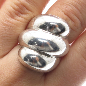 925 Sterling Silver Vintage Mexico Modernist Oxidized Ring Size 7.5