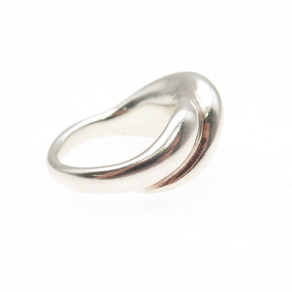 925 Sterling Silver Vintage Modernist Crisscross Ring Size 6