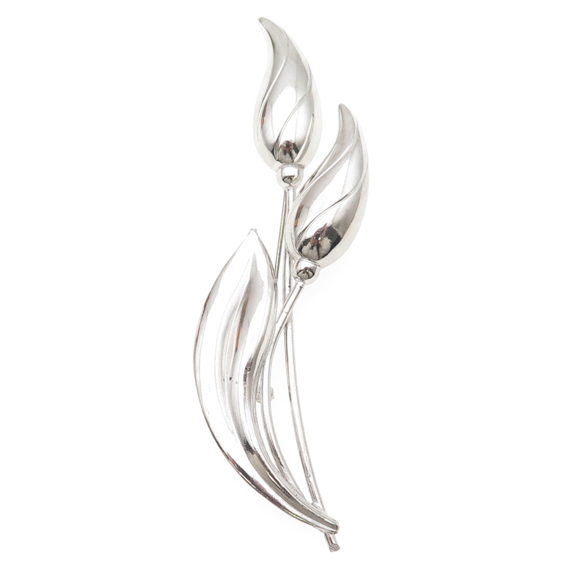 Goldman Kolber & Old Crest 925 Sterling Silver Vintage Lily Flower Pin Brooch