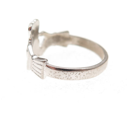 Beau 925 Sterling Silver Vintage Irish Claddagh Oxidized Ring Size 7