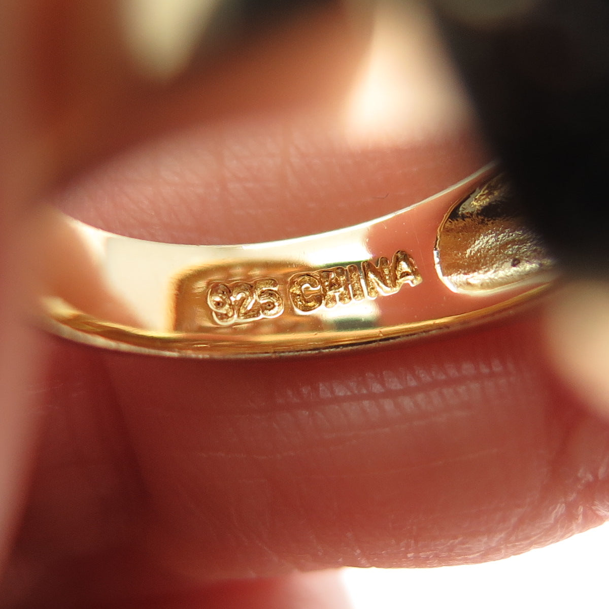 ROSS SIMONS Sterling Silver Gold Plated Cognac & Champagne C Z Ring Size 5.25