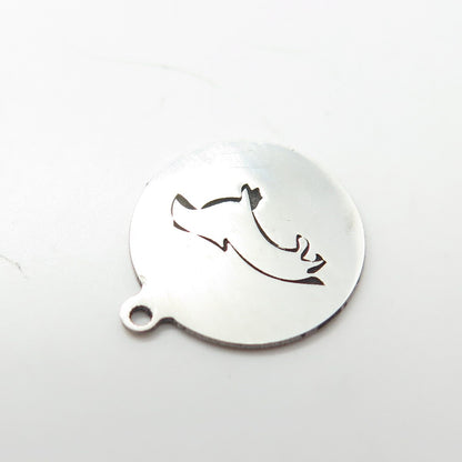 925 Sterling Silver USA Two In Town Weasel Charm Pendant