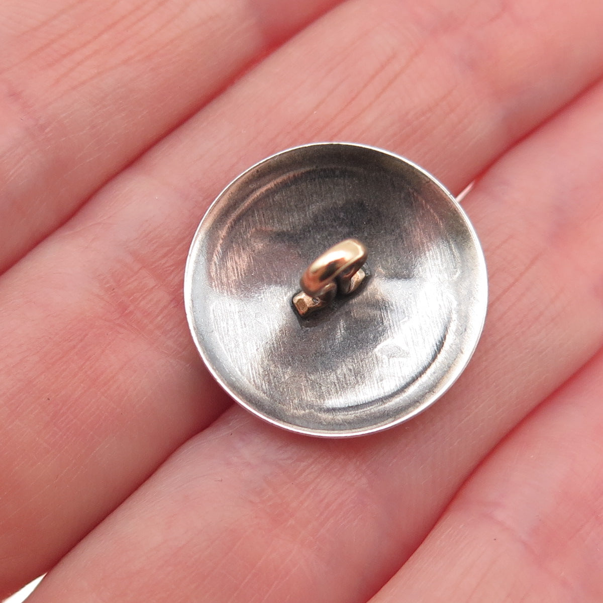 Old Pawn 925 Sterling Silver Vintage Southwestern Oxidized Tribal Button
