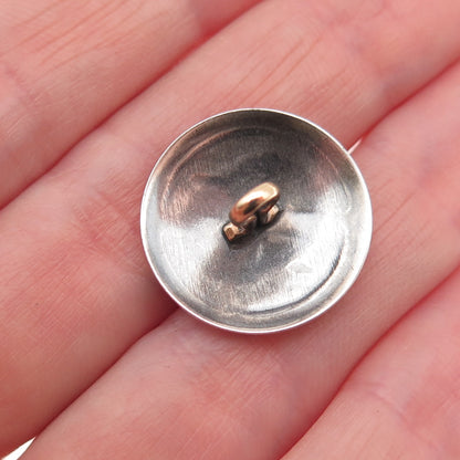 Old Pawn 925 Sterling Silver Vintage Southwestern Oxidized Tribal Button