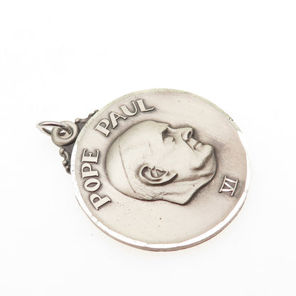 Jerome Fleischer & Co. 925 Sterling Silver Vintage Pope Paul VI Charm Pendant