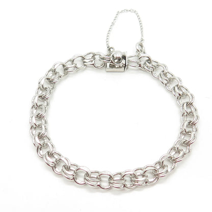 925 Sterling Silver Vintage BEAU Double Rope Link Bracelet 6.5"