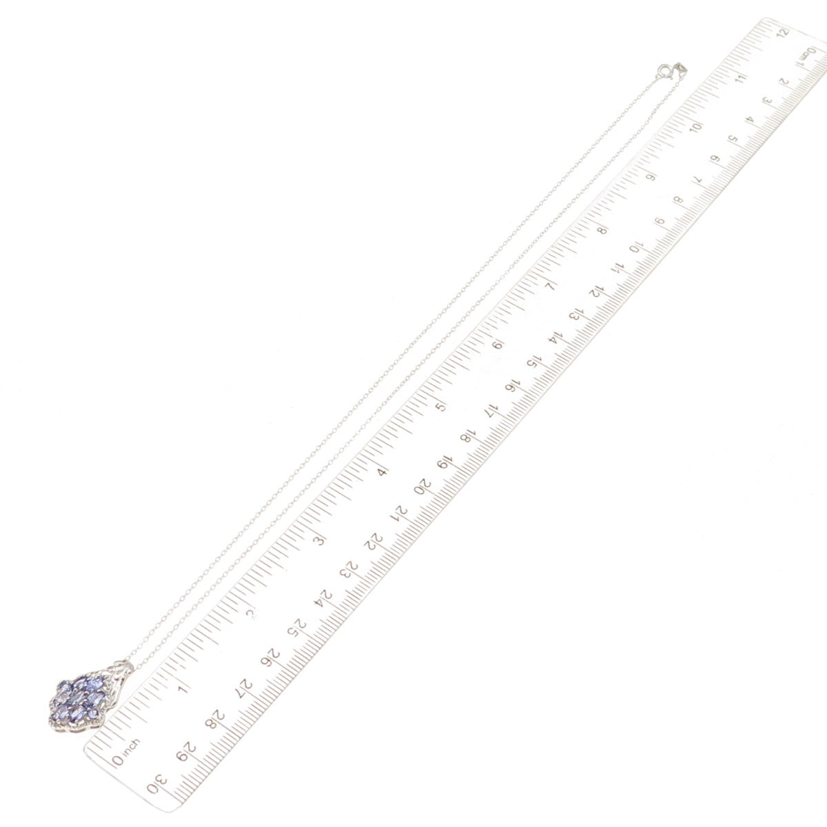 Chuck Clemency 925 Sterling Silver Real Tanzanite Cable Chain Necklace 20"