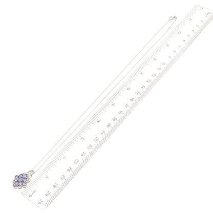 Chuck Clemency 925 Sterling Silver Real Tanzanite Cable Chain Necklace 20"