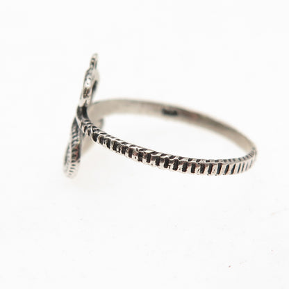 925 Sterling Silver Vintage Snake Oxidized Ring Size 7