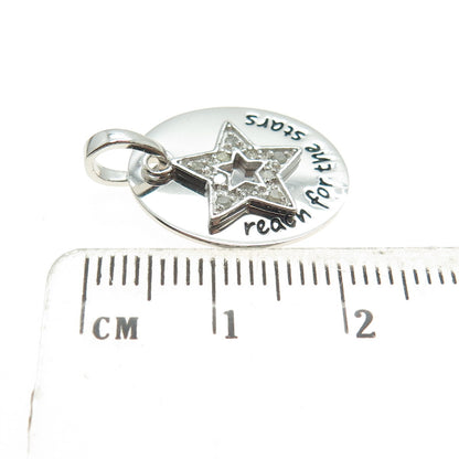 HAN 925 Sterling Silver Real Diamond "Reach For The Stars" Minimalist Pendant